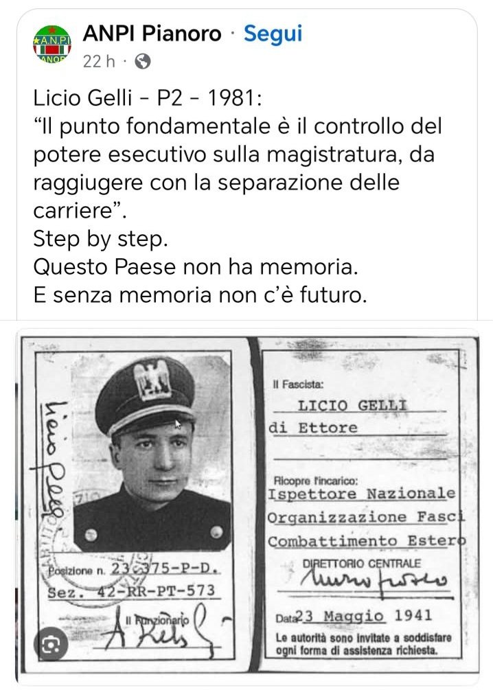loredanaronchi's tweet photo. @gdcaiazza Una riforma per fare un regalo a berlusconi è Licio Gelli p2 vergogna #iovotonoooo in memoria di #FalconeBorsellino https://t.co/SZ0fBHzxAM