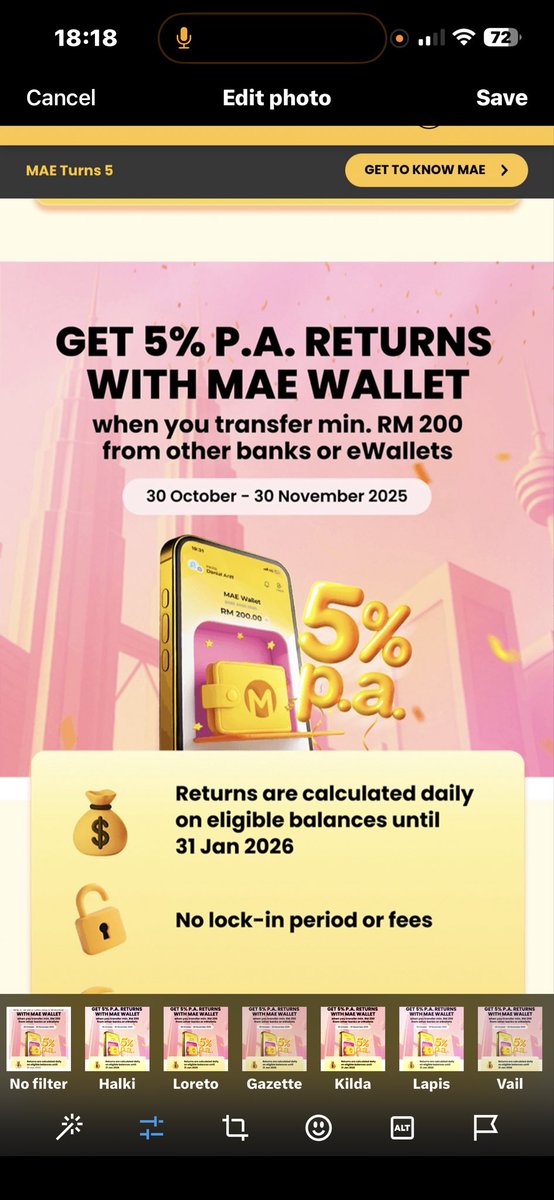 Wehh korang!! Aku baru jumpa cara paling senang nak bagi duit kita ‘kerja’ untuk kita balik 😎 Maybank MAE tengah buat promo gila best sempena ulang tahun ke-5 ni!

#ItsGottaBeMAE
