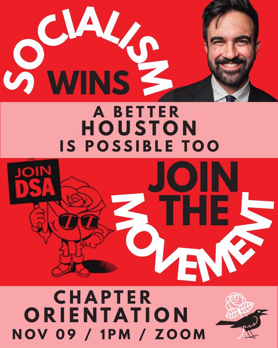 HoustonDSA's tweet image. 🌹Zohran’s victory is a win for working class people — a mandate for housing, healthcare, and dignity over corporate greed won tonight. Socialism isn’t an idea, it’s a movement powered by the working class. Join DSA today!
 #SocialismWins #DSA #WorkingClassPower