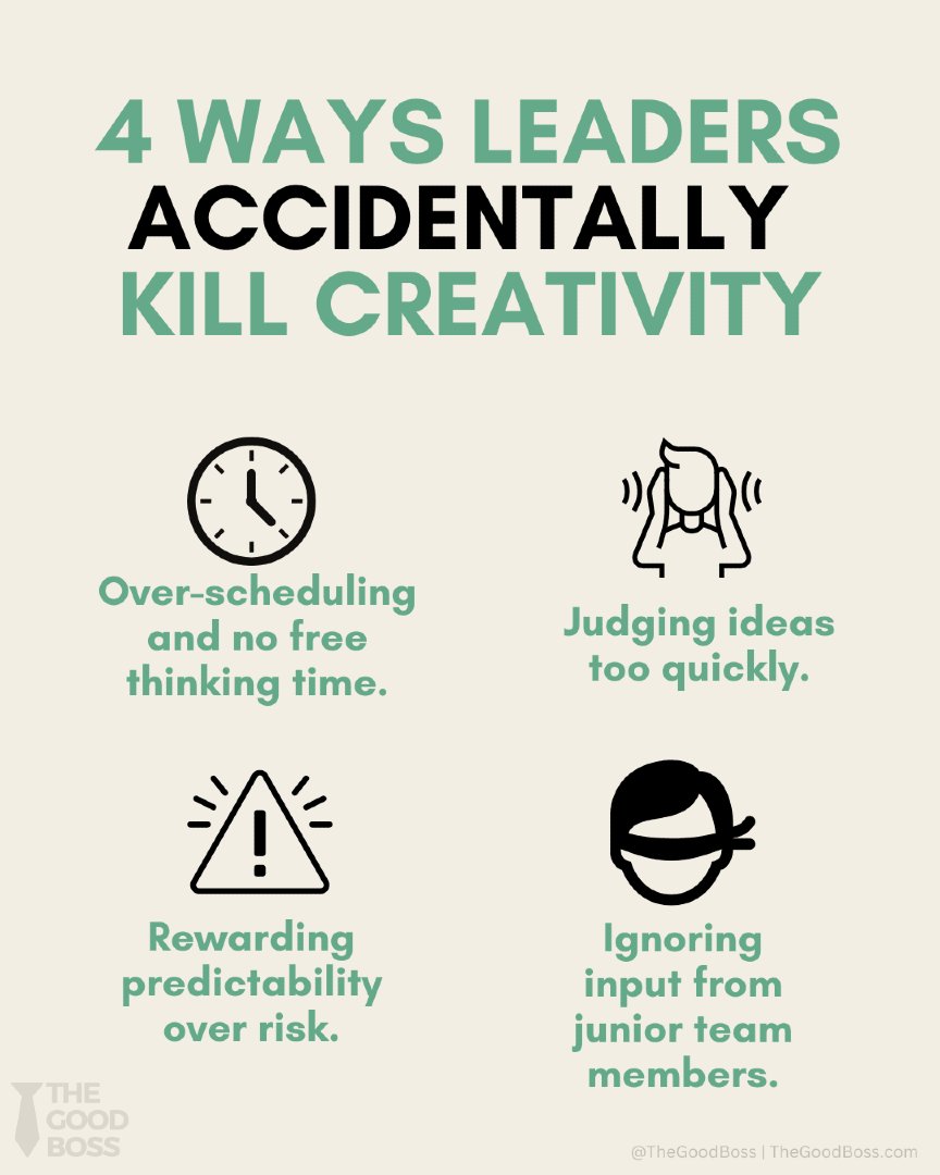 The 4 ways leaders accidentally kill creativity. Have you fallen into any of these traps?