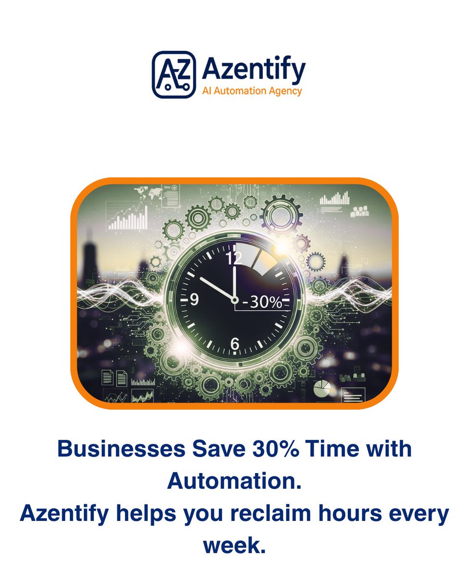 azentify_agency's tweet image. Time is your most valuable resource.
With Azentify, reclaim hours every week and refocus on growth.

Visit us at Azentify.com

#AutomationFacts #SmartBusiness #Azentify #TimeSavings #EfficiencyStats #WorkSmarter #DigitalTransformation #BusinessAutomation
