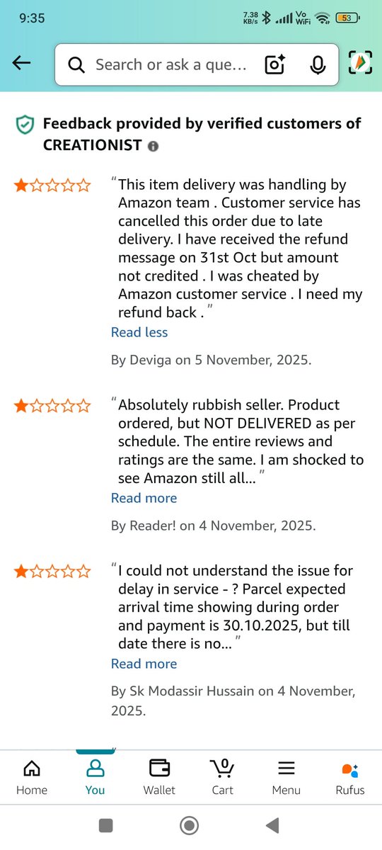 sonumathur's tweet photo. @amazonIN @amazon On what basis are you allowing this seller to continue on your marketplace, with a 2.1 rating &amp; all the reviews r saying they have not received their packa&amp; d amount has not been refunded? Is this a NEW SCAM, being run on Amazon? @jagograhakjago https://t.co/WSPOiegQAq