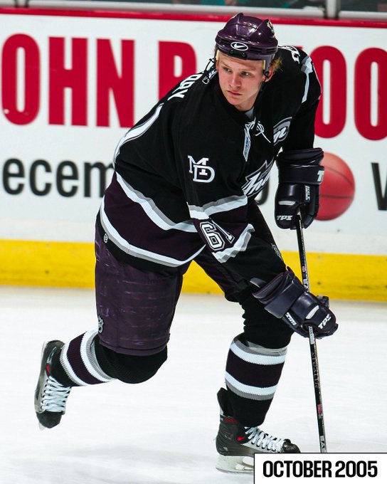 Corey Perry on ice in October 2005. 