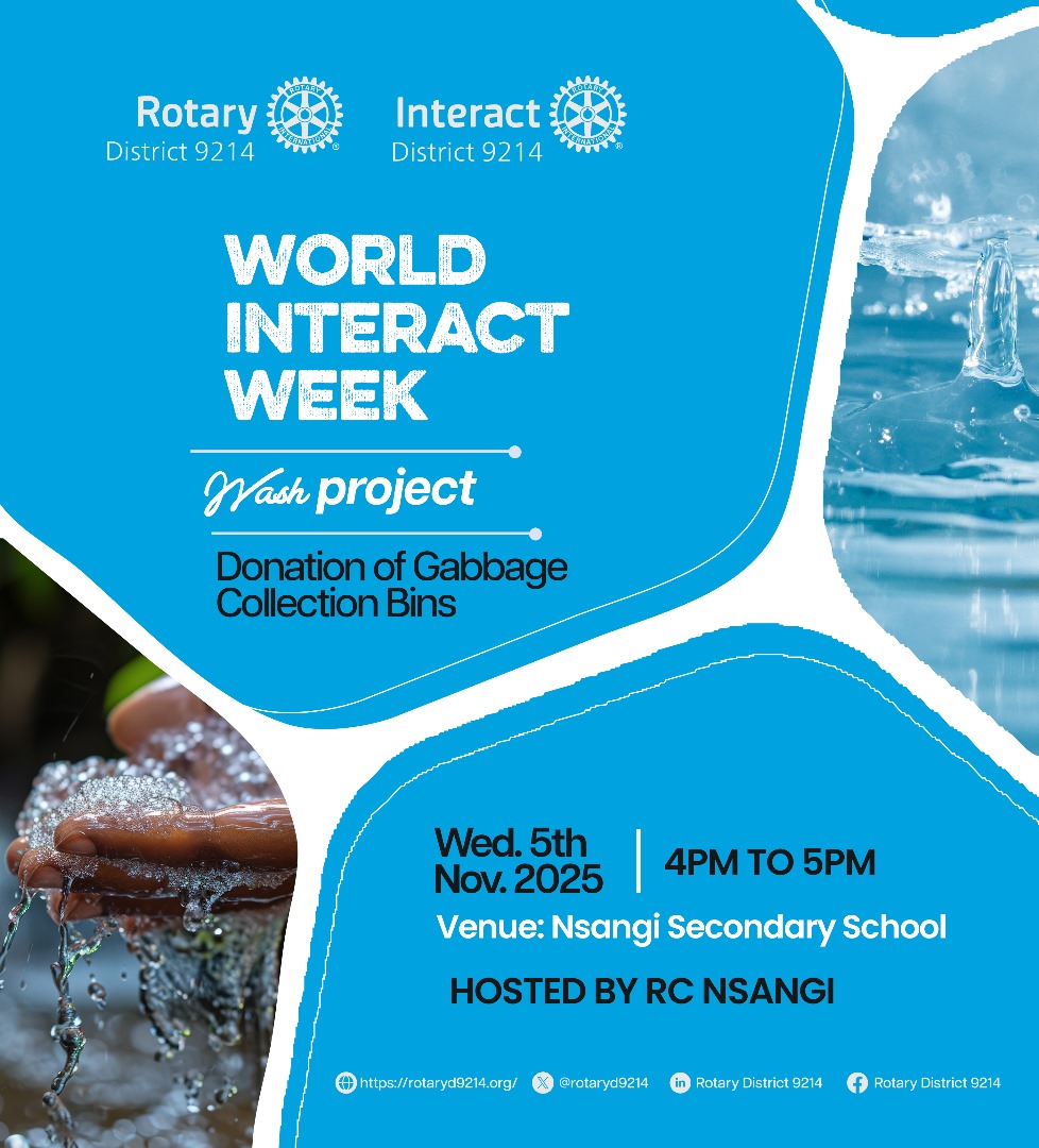 rotaryd9214's tweet image. In commemoration of the world interact week, join us at Nsangi SSS for a WASH project this evening

#Together one act at a time
#worldinteractweek2025