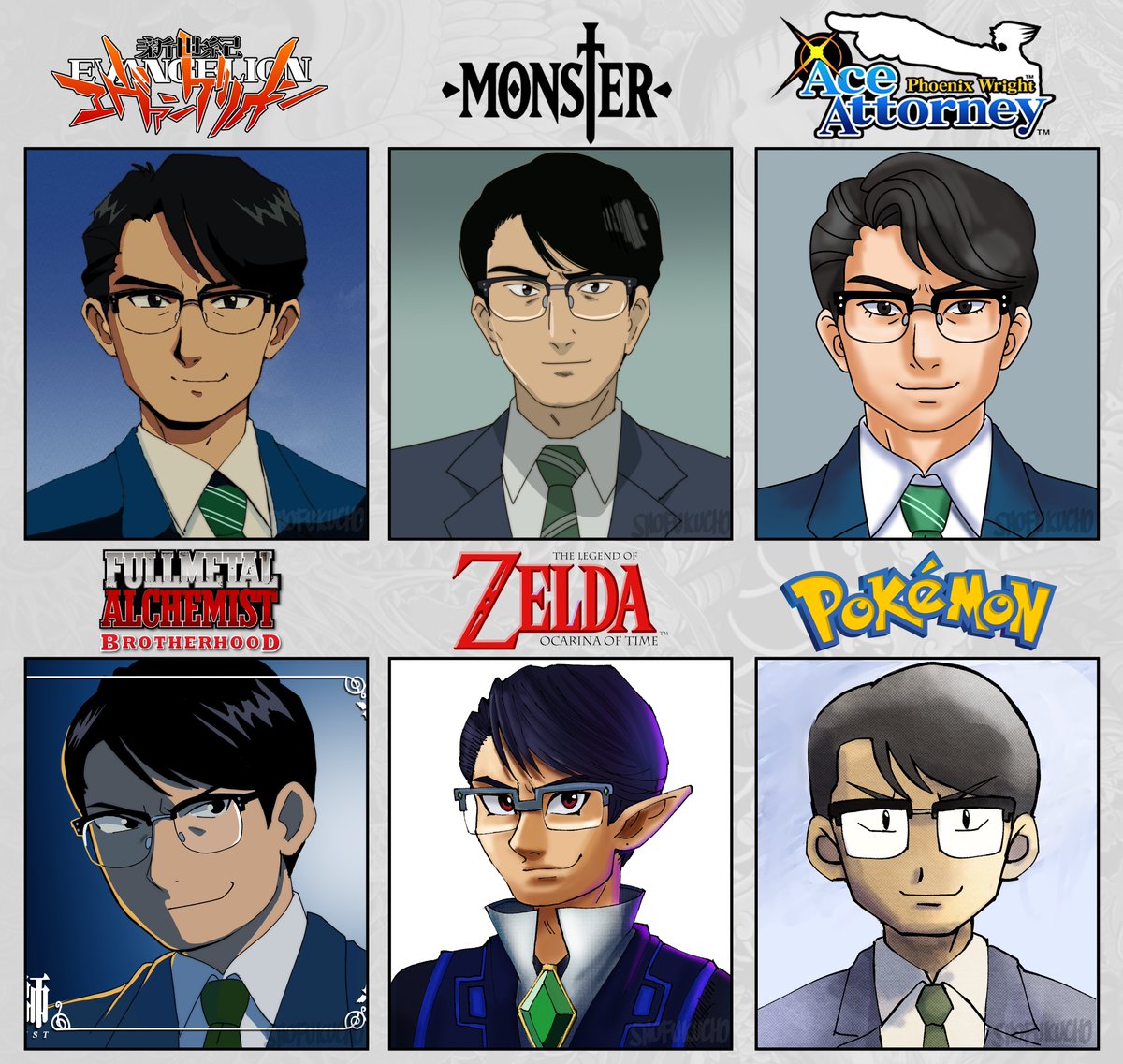 govpartychair's tweet photo. Ryo Aoki in a few different art styles #龍が如く https://t.co/iDbWzudv4f