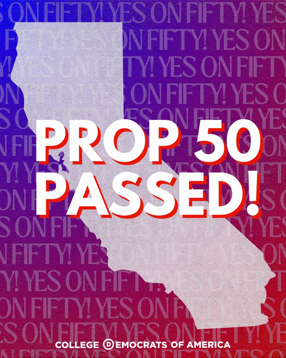 #YesOnProp50 wins tonight!
