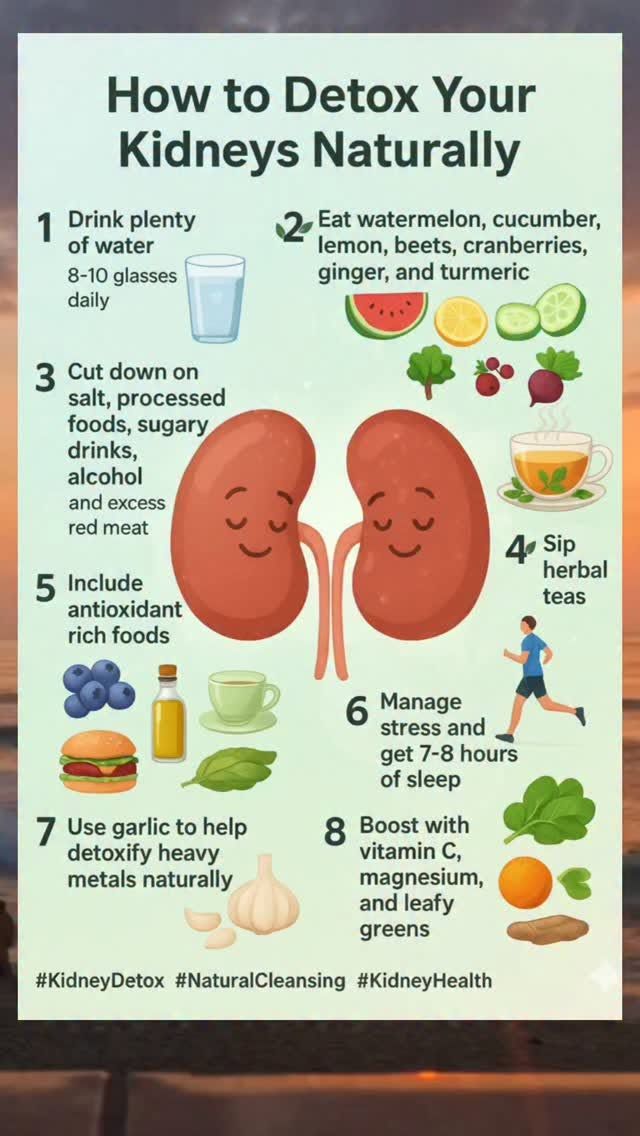 andrewjohnpub1's tweet image. To naturally detox your kidneys, increase water intake, consume foods like cranberries and lemons, limit salt and processed foods, and avoid excessive caffeine and alcohol. Regular exercise and herbal teas like dandelion can also help! 🌿💦 #KidneyDetox #NaturalHealth
