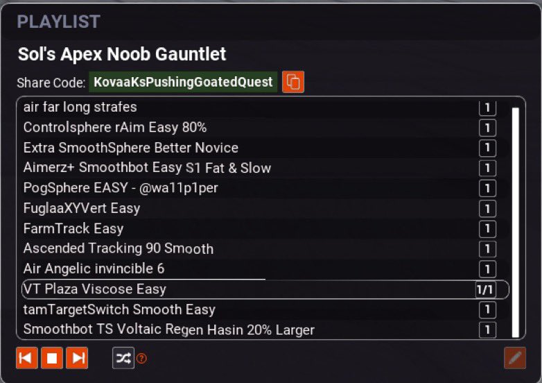 Shaggiexo's tweet image. Daily Warmup Routine 🚨

Intended to be used before pushing scores/playing main game. Helps establish good habits before slowly increasing difficulty to aid with precision and tracking.

Recommended sensitivity range 30-60cm  (105 FOV friendly)

#kovaaks #Routine #aim