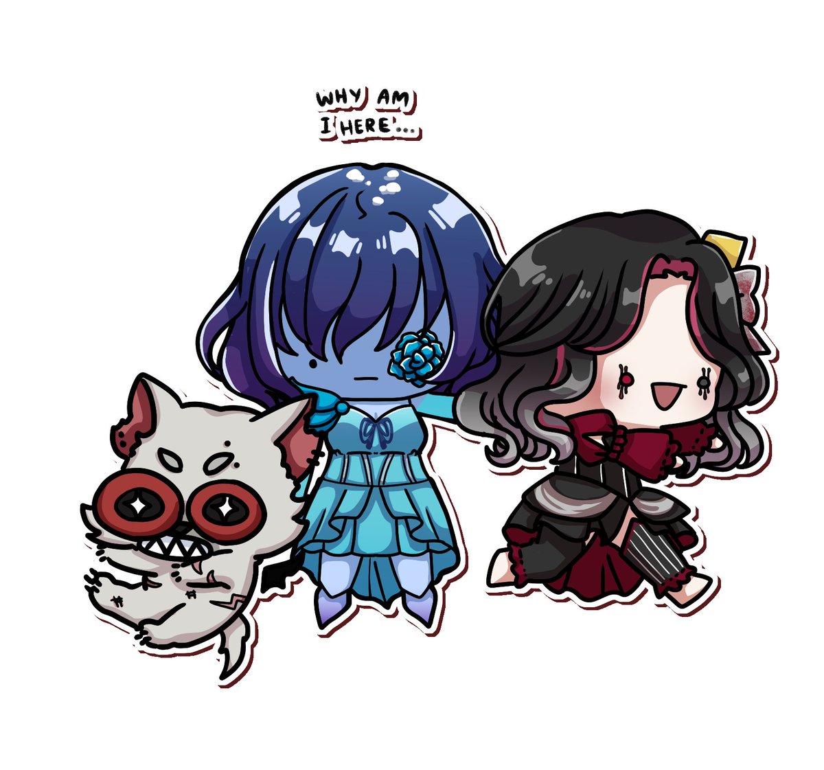 Been having so much fun on our little FFXIV adventures that I wanted to get a lil something to celebrate the shenanigans! <a href="/Blessed_Banshee/">Banshee🃏🐰</a> <a href="/LionheartGlacie/">Lionheart ❄️ Glacie VTuber</a> 
Credit to <a href="/iamcharmi_/">♥🌱 Charmi 🌱♥ : Comms OPEN✨️</a>  for the super cute art!