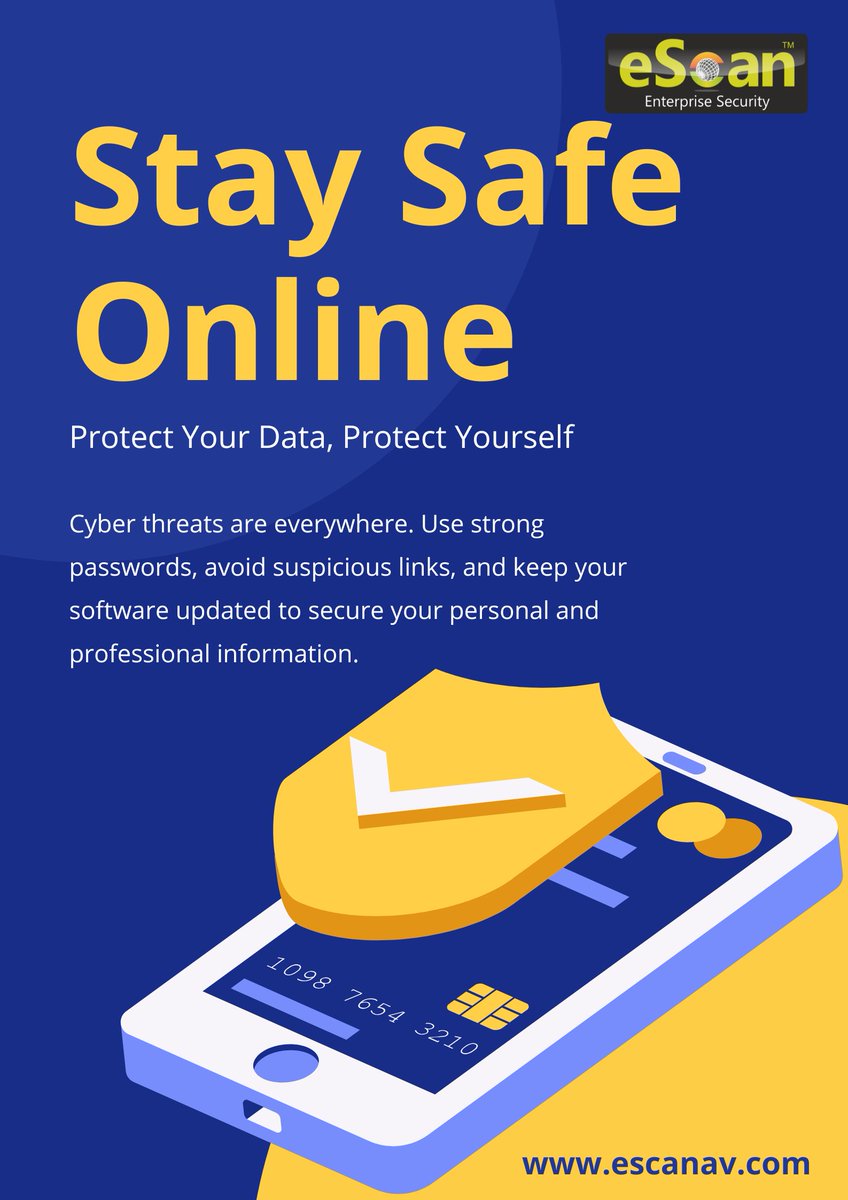 escan_tweet's tweet image. Stay Safe Online with eScan
Your data is your identity — protect it with vigilance.
eScan — Empowering You to Stay Safe, Secure, and Confident in the Digital World.
escanav.com/en/
#eScan #SafeOnline #CyberSecurity #DataProtection  #CyberAwareness #StayProtected
