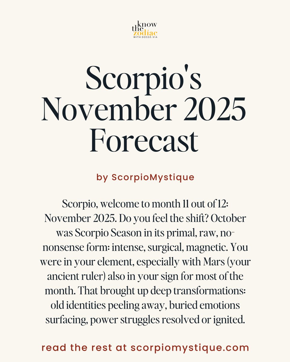 #Scorpio, Happy November! Read what's in store in your monthly forecast: scorpiomystique.com/scorpios-novem… ♏️♥️✨