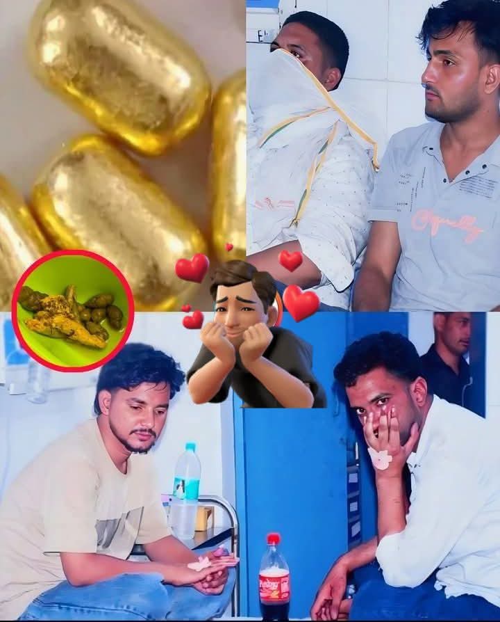 दुबई से चार युवक भारत लौटे — चेहरों पर सुकून, पेट में सोना! हर कैप्सूल करीब 30 से 35 ग्राम का था… और उन्होंने निग#ल रखे थे दर्जनों। हवाई अड्डे पर सब कुछ सामान्य लगा,
लेकिन असली खेल तो शुरू हुआ जब ये मुरादाबाद पहुँचे।
पुलिस को श#क हुआ… जांच हुई…
और फिर डॉक्टरों ने एक्स-रे में