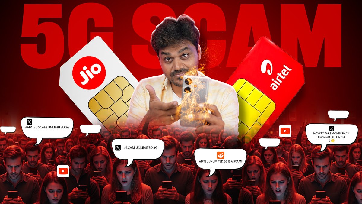 TamilTechOffici's tweet image. 🔥பத்த வச்சிட்டியே பரட்டை 🤯 Airtel Unlimited 5G Scam Exposed ! ⚠️

Check here: mrtt.short.gy/5GScamExposed

#TamilTech #SuperTT #MrTT #Telecom #Airtel5G #RelianceJio #TRAI