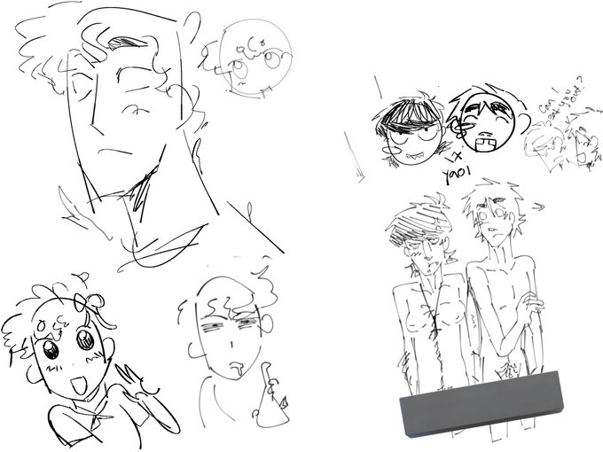 emsarchivee's tweet photo. Day 13
it was just a random sketch thing but whatever... also 2 doc mention ...🤤🤤🤤(covered up mudz and 2D things bc of anon told me to too..) https://t.co/bW8D0dpIJ4