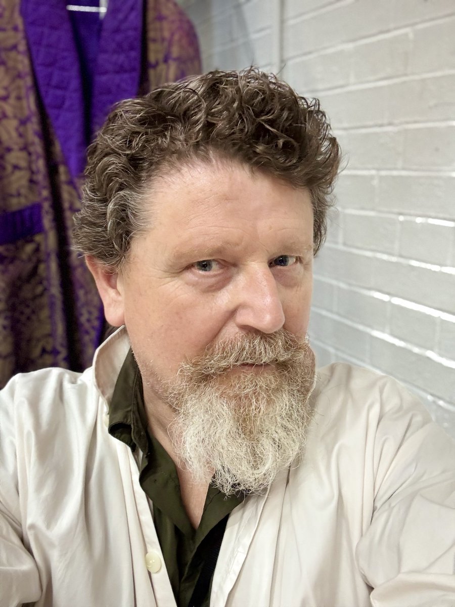 In rehearsals for #AChristmasCarol <a href="/LeedsPlayhouse/">Leeds Playhouse</a> and just beginning to work the Ebenezer look… though you’ll need to cross my palm with silver for a scowl! 😄