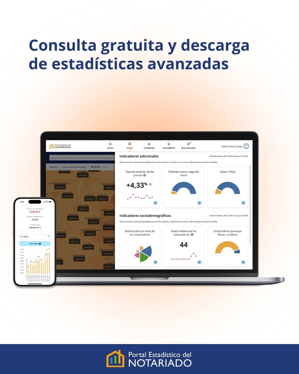 ¡Ya está activo el nuevo Portal Estadístico del Notariado!

✅ Una plataforma digital donde podréis consultar datos reales y actualizados sobre la vivienda en España, extraídos directamente de las escrituras notariales

📲Disponible en penotariado.com 

<a href="/Notarios_ES/">Notarios de España</a>