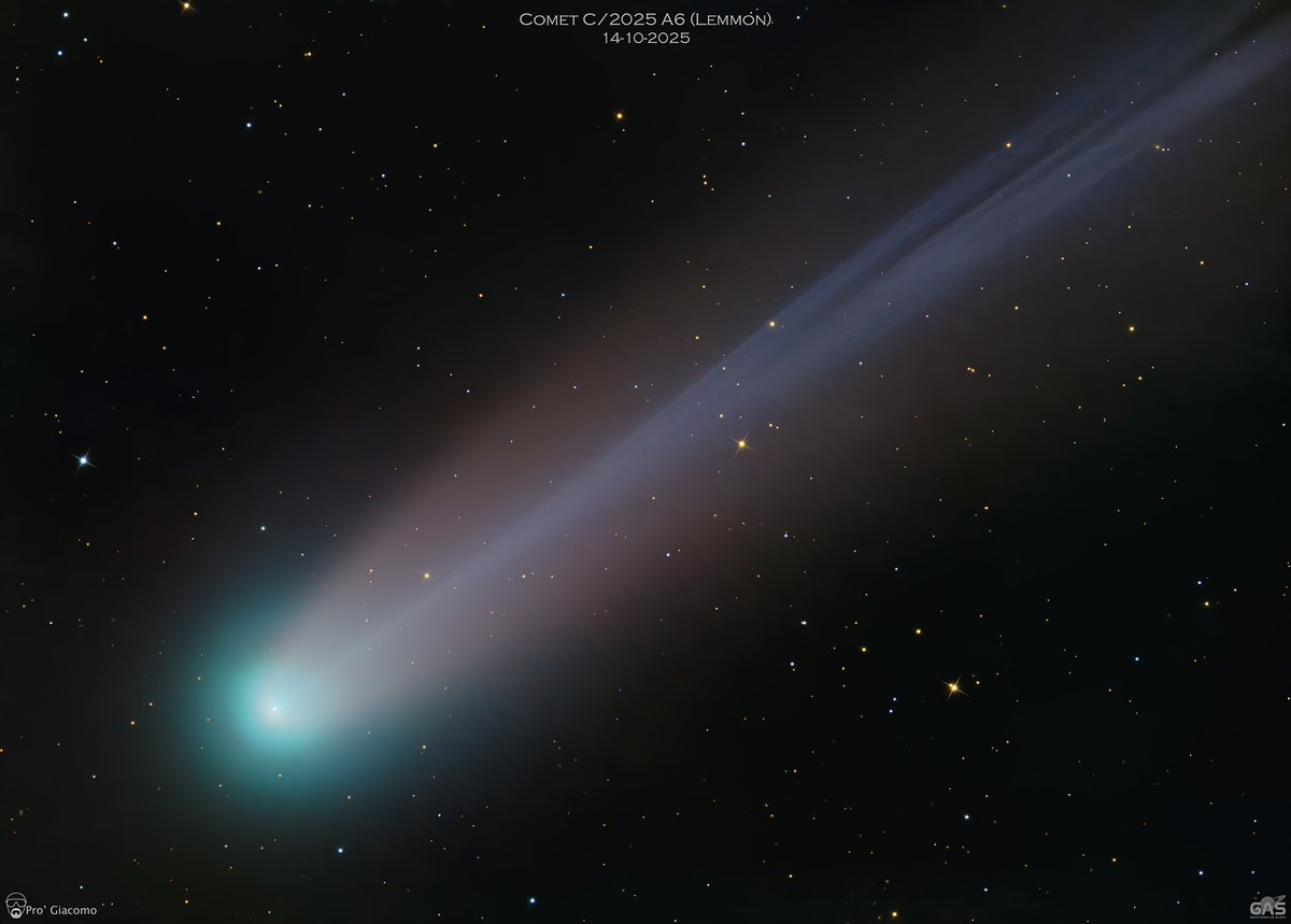 Optolong_filter's tweet image. Comet C/2025 A6 (Lemmon)
The image was taken shortly before dawn on 14/10/2025 when the comet was passing through the constellation Ursa Major.
Light 60x60&quot;
#Optolong Astronomy L-QEF
📷Asi 294mc pro
🔭Sky-Watcher Newton 200/1000 PDS
Average moon phase:43.5%
Credit:PRO’ GIACOMO.