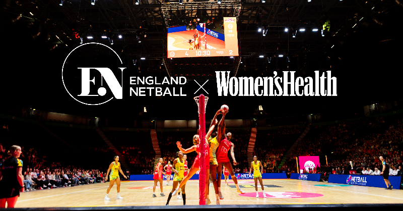 EnglandNetball's tweet photo. Bringing you more beyond the court 🎙️

🤝 Catch a live recording of ‘Just As Well’ podcast on court before the final game of the Vitality International Series against New Zealand as we launch a year-long partnership with Women’s Health UK.

Find out more and get your tickets 📲