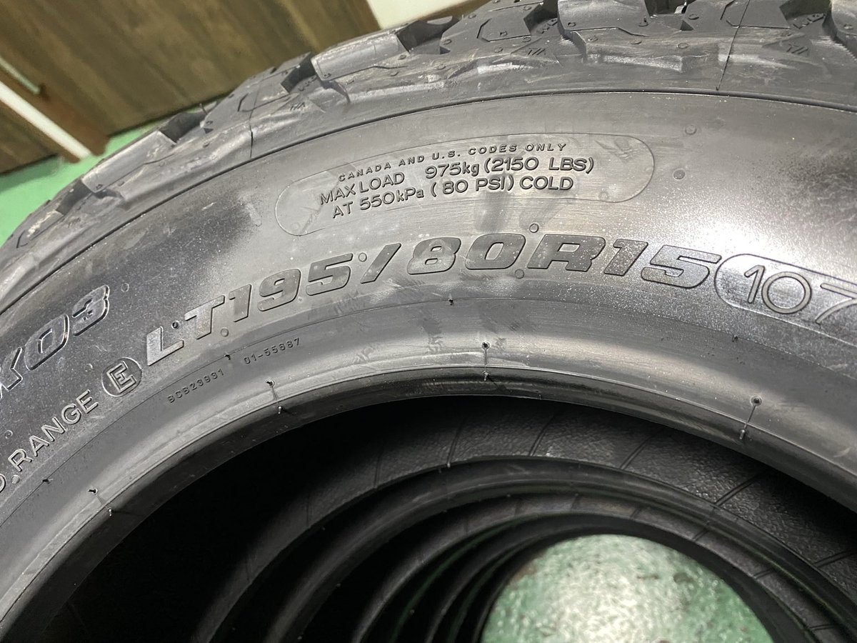 rokugo_tire's tweet photo. BF Goodrich
All-Terrain
T/A KO3
LT 195/80R15
#bfgoodrich
#allterrain
#ko3
#rokugotire
#tire_sales
#tire_change
#tire_repair
#snow_tire_rental
#六郷タイヤー
#タイヤ販売
#タイヤ交換
#タイヤ修理
#スタッドレスレンタル https://t.co/7owaYQ1214