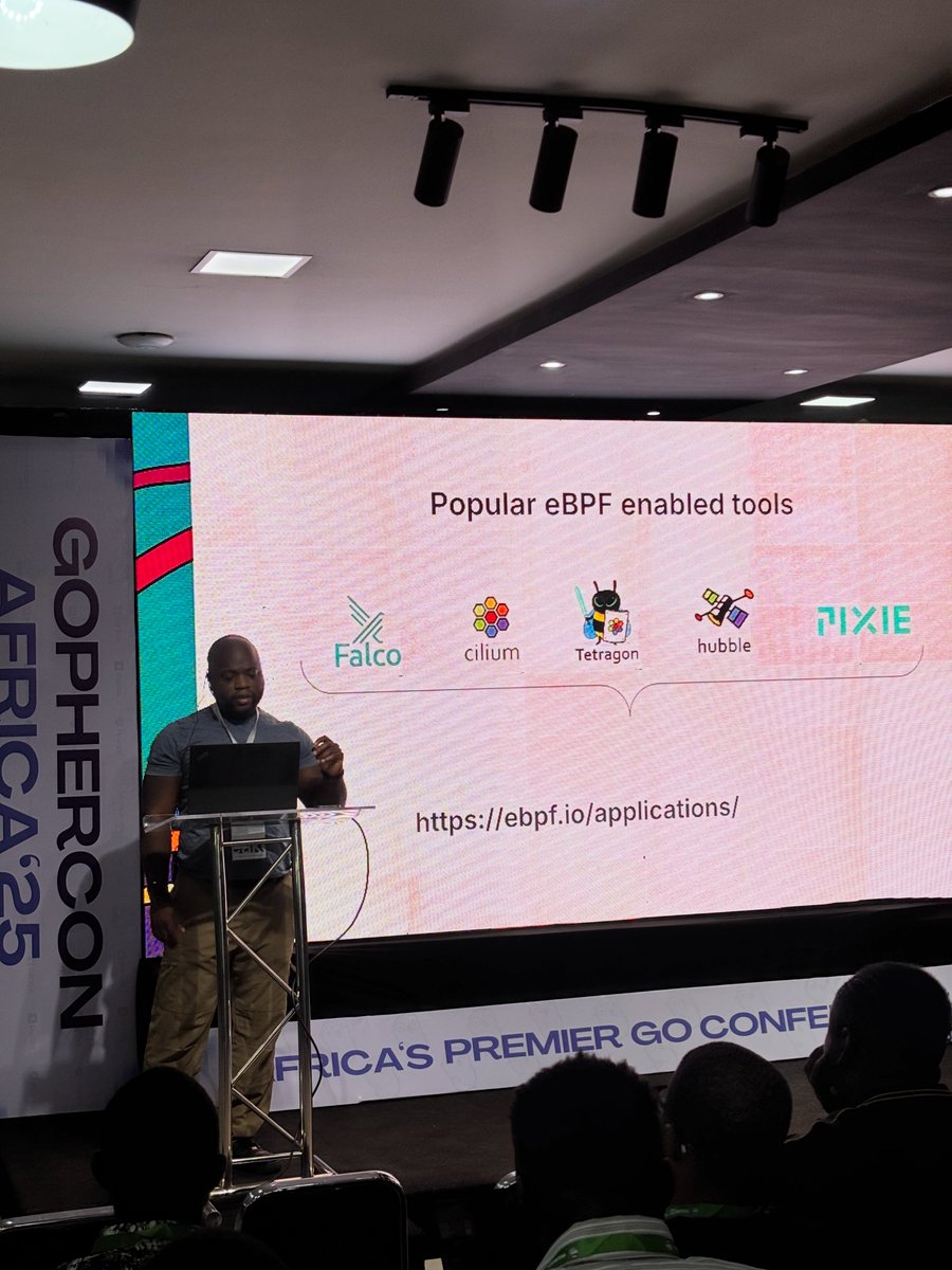 gophers_africa's tweet image. Kicking off with Paul Arah @arahpaul at #GopherConAfrica — diving into ‘Unlocking eBPF superpowers for Go Developers’!
Excited to see how Go + eBPF can level up observability and security 🔥🐹 #GoLang #eBPF #GopherConAfrica2025 #gca25