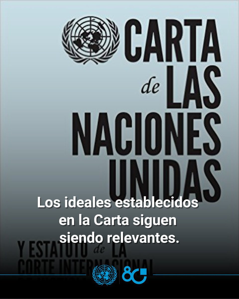 Hace 80 años, el mundo se unió en San Francisco para firmar la Carta de las Naciones Unidas.

Así nació un compromiso global con la paz, los derechos humanos y el desarrollo.

Hoy, sus ideales siguen guiando nuestro camino.
#DíaDeLasNacionesUnidas #ONU80
