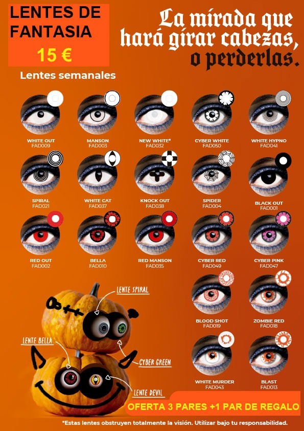 FallaYecla's tweet image. Halloween se acerca… y tú sigues con la misma mirada de todos los días. 👻
Lentillas terroríficas por solo 15 €.
Pero ojo (literalmente): esto no es un juguete de bazar.
📍 Pásate por Av. Cardenal Benlloch nº58 – Valencia
📞 963 69 37 49
💬 WhatsApp 616 272 400