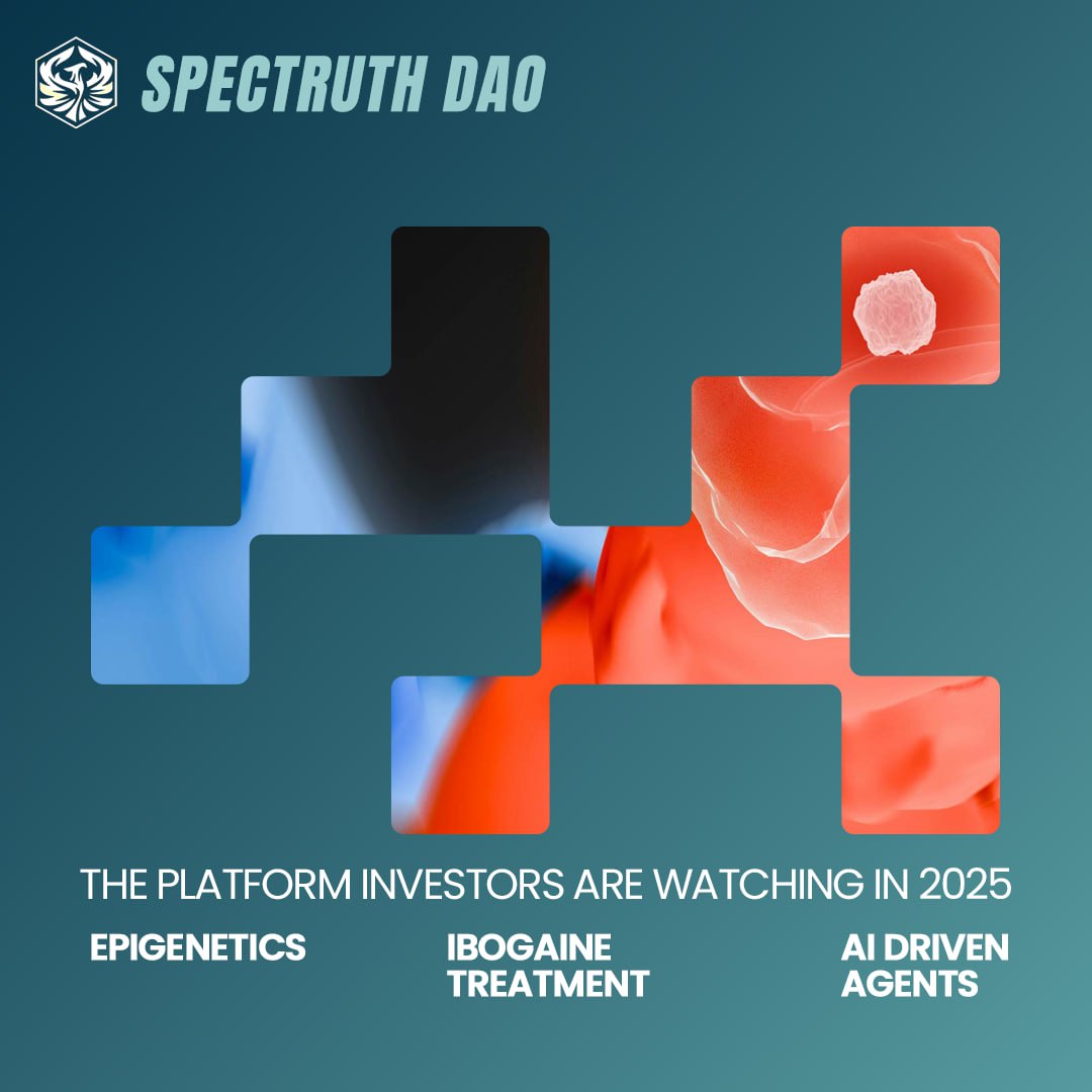 ✨ Spectruth DAO is the platform investors are watching closely in 2025!

Harnessing cutting-edge epigenetics, transformative ibogaine-based therapies, and AI-driven agentic technologies, we are revolutionizing PTSD diagnosis and healing.

With personalized treatments fueled by