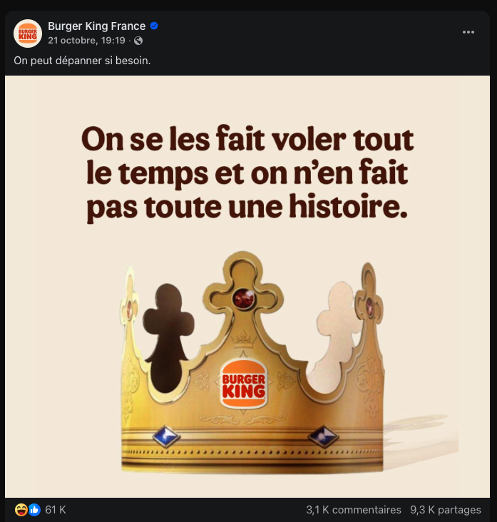 COMMONLINECH's tweet image. Rebondir sur l’actualité, c’est :
⚡ Montrer que votre marque est réactive
❤️ Créer du lien avec votre audience
🏆 Se démarquer avec originalité
🚀 Booster vos chances de viralité
Alors ? A quand votre tour ? 😉