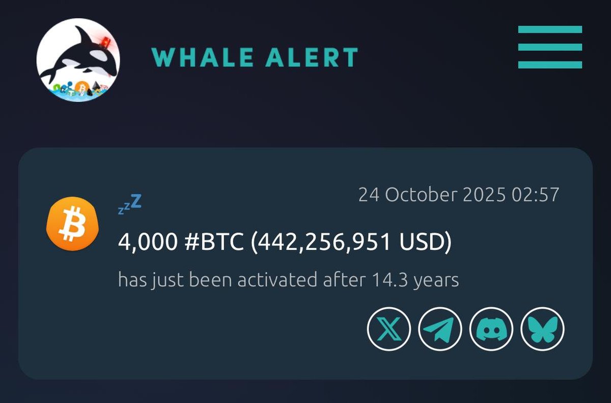 14 yıldır hareketsiz olan ve 4.000 bitcoin içeren bir cüzdan ortaya çıktı. 2011  yılında 67.000 dolar değerinde olan cüzdanın şu anki değeri 442 milyon. # bitcoin