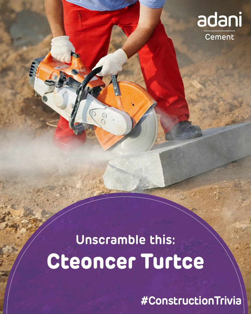 Can you guess the correct name of this construction equipment?
Drop your answers below and tag 3 of your friends to see if they can answer correctly.

#ThisIsAdaniCement #BuildingNationsWithGoodness #BuniyadSeBulandiyonTak #ConstructionTrivia