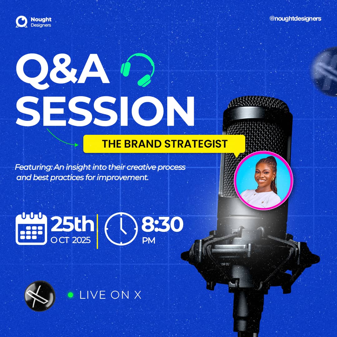 noughtdesigners's tweet image. Something exciting is cooking 👀
Our guest for today’s Q&A session, @IkonoCatherine is someone whose creative journey will shake you in the best way possible.
Are you ready?🥳