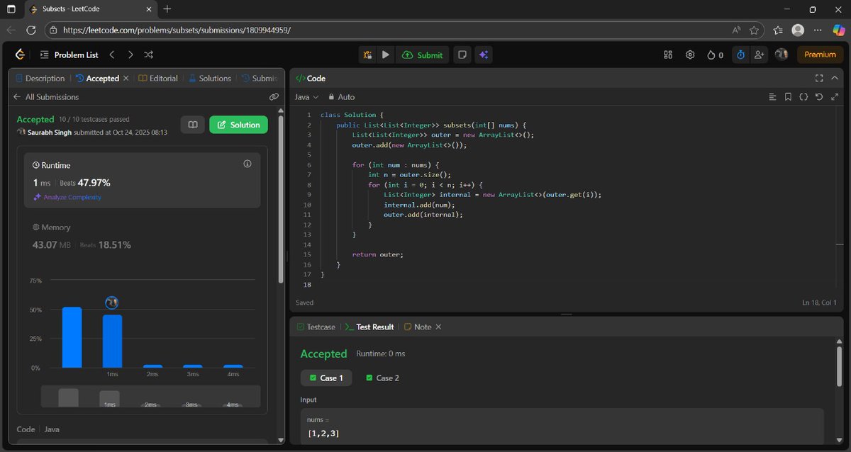 SaurabhSin8534's tweet image. 🎯 DAY 67 of #100DaysOfCode
>In DSA , Solved 2 leetcode Questions (1.subset 2.duplicate subset)
>Completed recursion till subset @kunalstwt
>Revised the concept of node js (working with file like append ,createfilesync , readfile ,about fs etc)
💻 Todo today.
#CodingLife