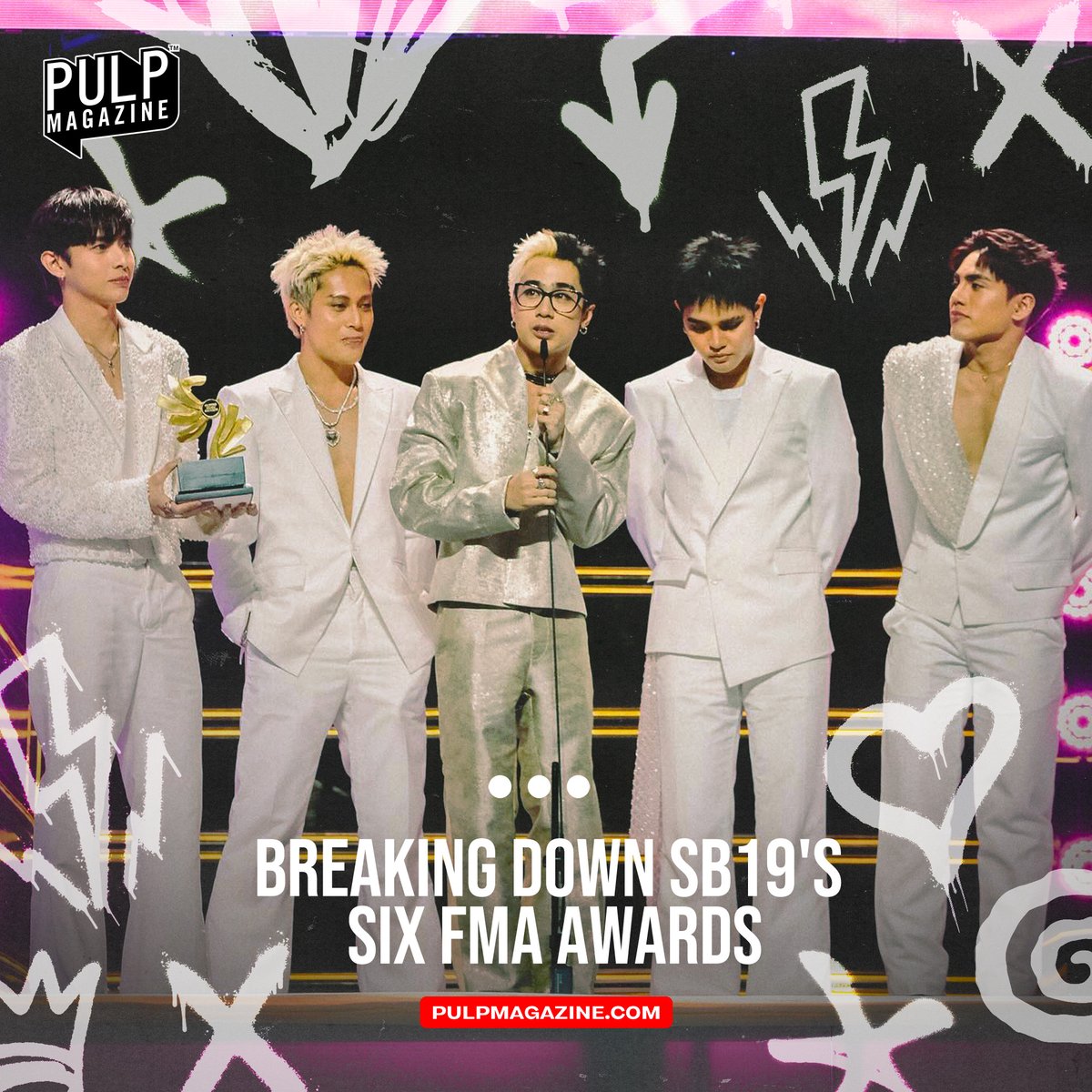 PULP Magazine (@pulpmagazineph) on Twitter photo SB19 once again proved why they are dubbed the Kings of P-pop, as they bagged multiple awards at the first-ever Filipino Music Awards.
READ: tinyurl.com/SB19-6FMAAwards
#SB19 #FilipinoMusicAwards #FMA #OPM #Ppop #music #PULPMagazine <a href="/SB19Official/">SB19 Official</a> SB19 once again proved why they are dubbed the Kings of P-pop, as they bagged multiple awards at the first-ever Filipino Music Awards.
READ: tinyurl.com/SB19-6FMAAwards
#SB19 #FilipinoMusicAwards #FMA #OPM #Ppop #music #PULPMagazine <a href="/SB19Official/">SB19 Official</a>