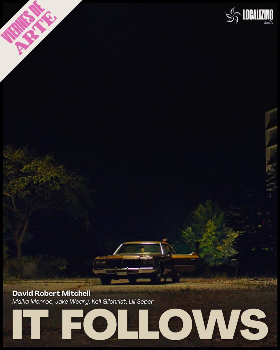 Localizing_St's tweet image. It Follows redefine el terror: más allá de los sustos, explora la culpa, el deseo y el miedo que nunca deja de seguirte.
Un clásico moderno con estética hipnótica y sonido envolvente.
#ViernesDeArte #ItFollows #LocalizingStudio #AlmanaqueCinéfilo