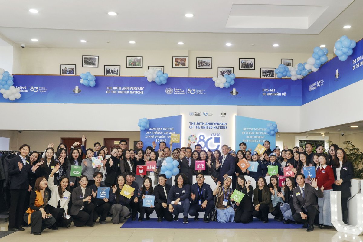 unmongolia's tweet image. НҮБ-ын 7 хоног:
#ХамтдааХүчтэй: Энхтайван, хөгжил, хүний эрхийн төлөөх 80 жил ба ирээдүй
#UNDay2025
Онцлох үйл явдлын тойм: 🇲🇳bit.ly/42Qu9Iw
----
Highlights of #UNWeek
#BetterTogether: 80 Years and Beyond for Peace, Development, and Human Rights
🇬🇧bit.ly/4nnVmcV
