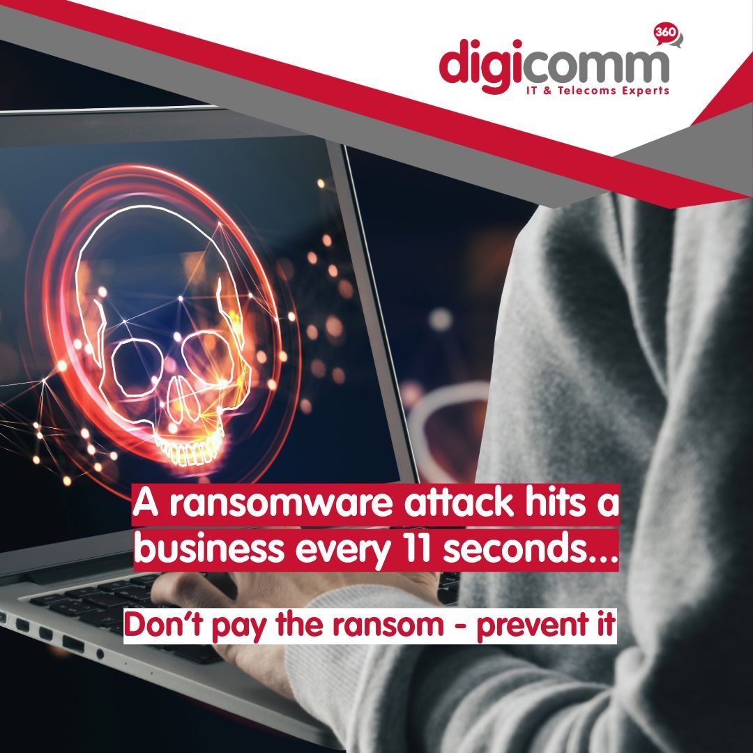 💸 A ransomware attack hits a business every 11 seconds.
And it’s not just big corporations - SMEs are prime targets.

The costs?

Downtime ⏱️
Data loss 📂
Reputational damage 💔

Don’t pay the ransom - prevent it.

#Ransomware #CyberThreats #CyberMonth #Digicomm360