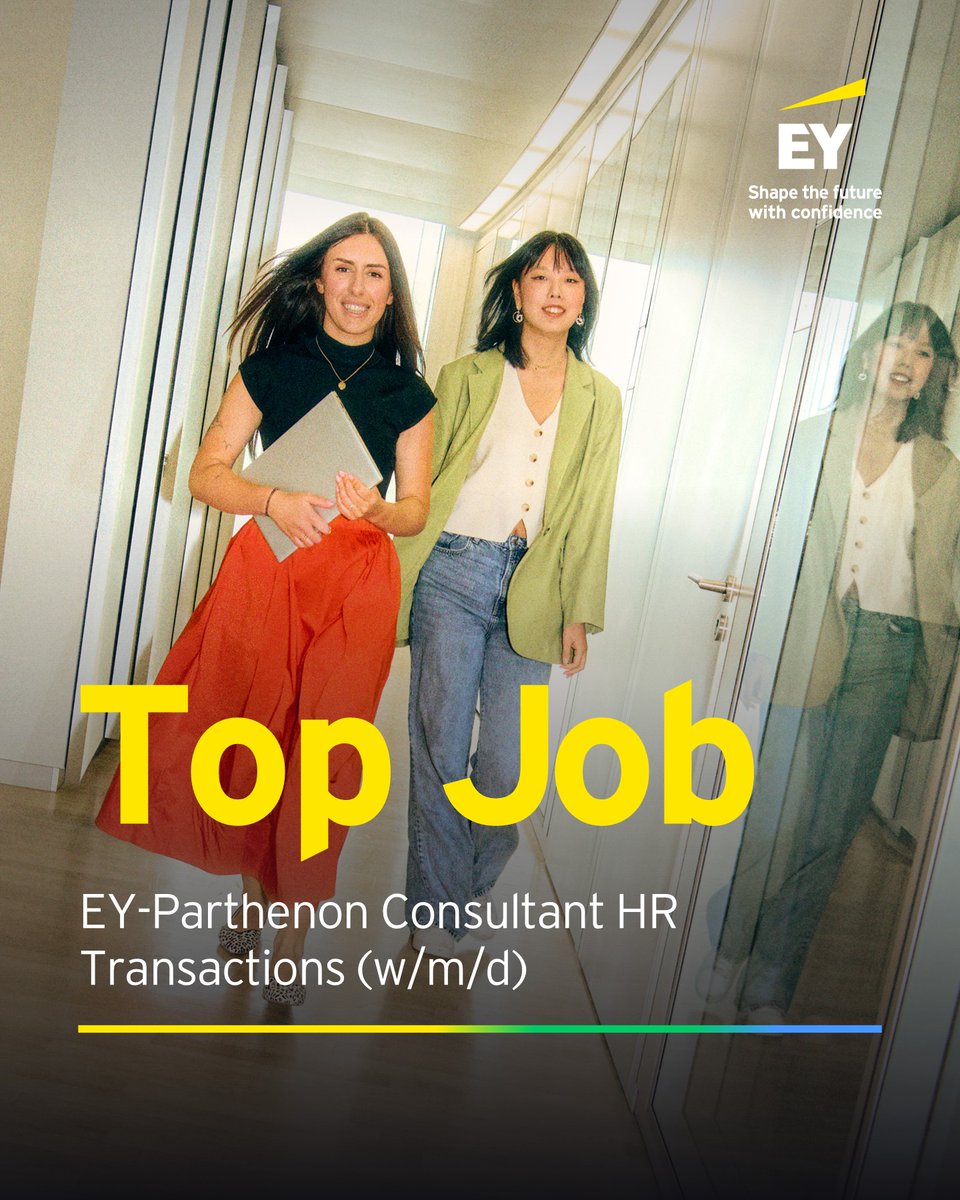 Unser #TopJob vereint Strategie &amp; HR! 🚀
Als Consultant HR Transactions bei EY-Parthenon berätst du Top-Entscheider:innen bei M&amp;A-Transaktionen sowie Transformationen. Bewirb dich jetzt! 💛
ow.ly/VoPS50Xhn83