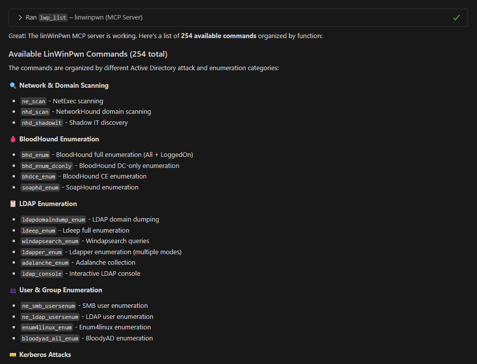lefayjey's tweet image. ❗✨ Another big news for linWinPwn:  
An MCP Server is now live, allowing seamless integration of linWinPwn commands directly into your AI-driven testing environment.

github.com/lefayjey/linWi…