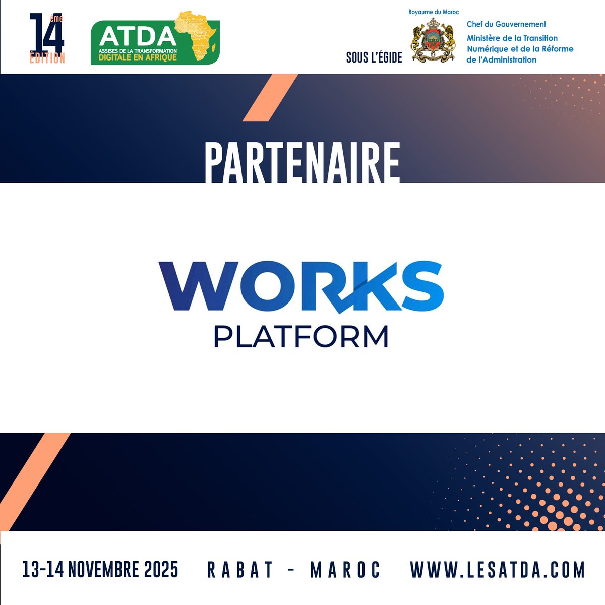 Partenaire des #ATDA2025 🇲🇦 : Works Platform

Avec sa technologie no-code, Works Platform transforme la création d’applications professionnelles en un processus simple et agile. 

13-14 nov. 2025 | #Rabat - #Maroc 

👉 lesatda.com/inscription-20…

#ATDA #Morocco #Afrique #Africa