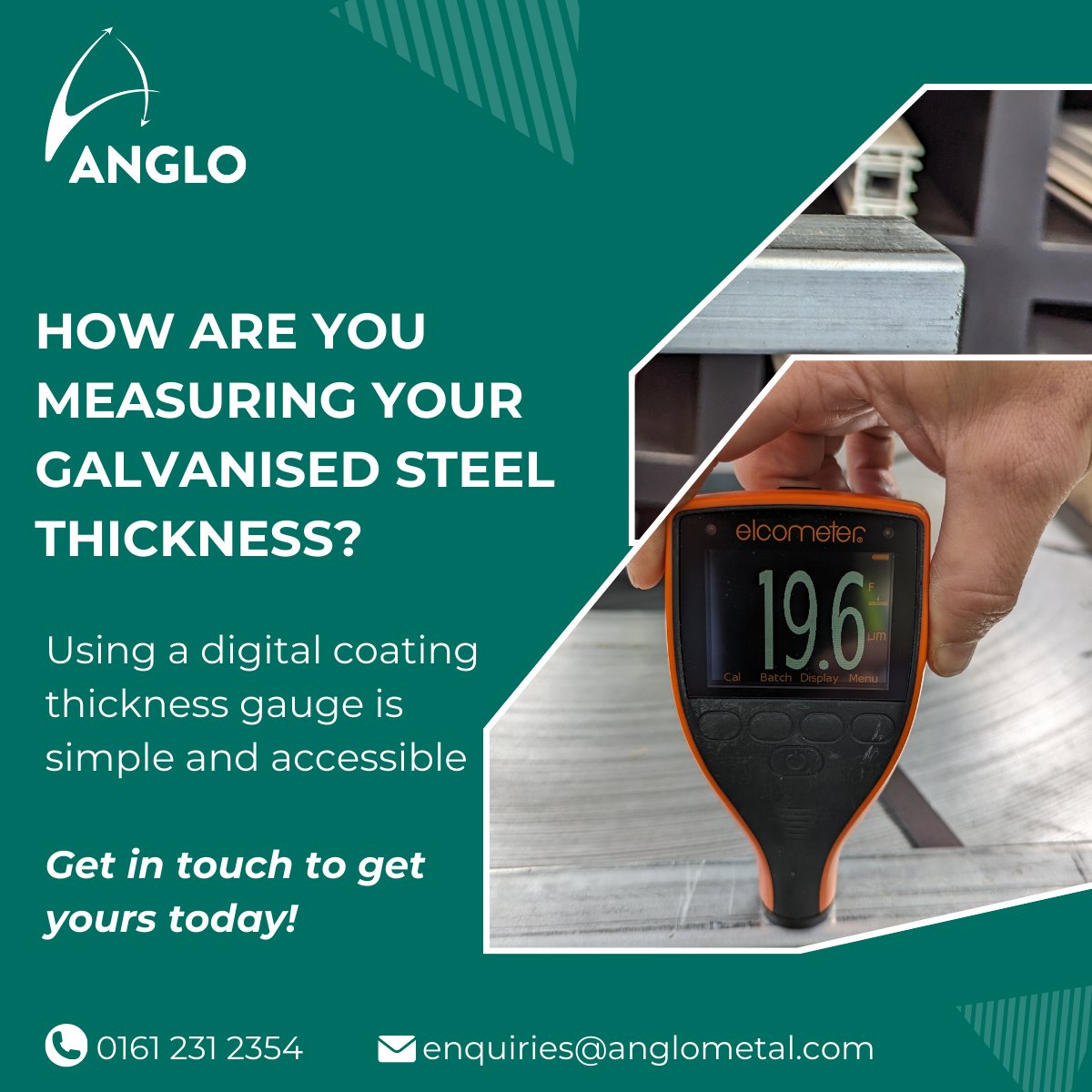 Does your steel supply match spec? 

Why not loan one of our digital galv coating thickness gauges, free of charge, and find out?

Call 0161 231 2354 for further information.

#steelreinforcement #steelindustry #windowreinforcement