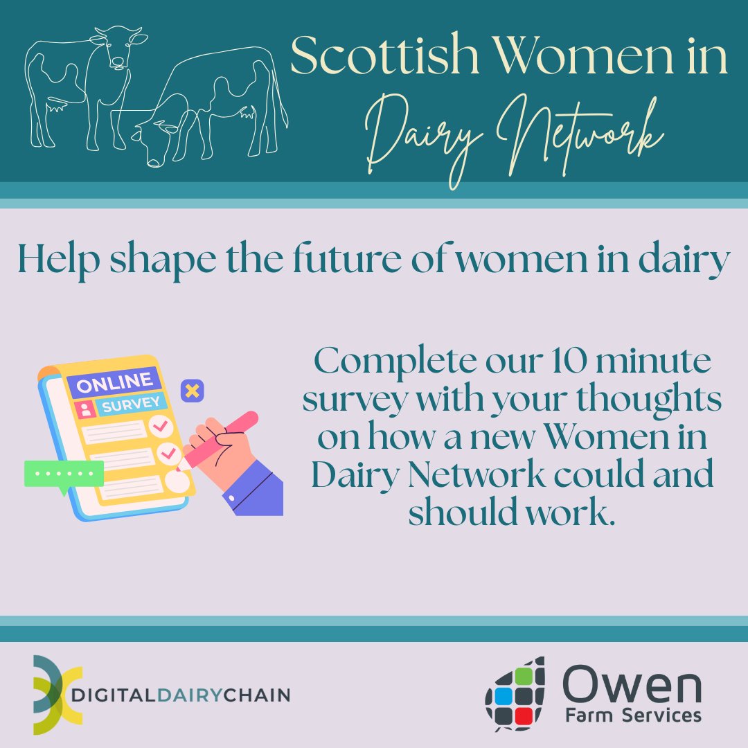Scottish Women in Dairy network: Have your say in shaping this new network following our in person workshops last week: forms.office.com/e/PbNED9SA9d
Please share with colleagues and friends if you can - survey is open now and throughout November.