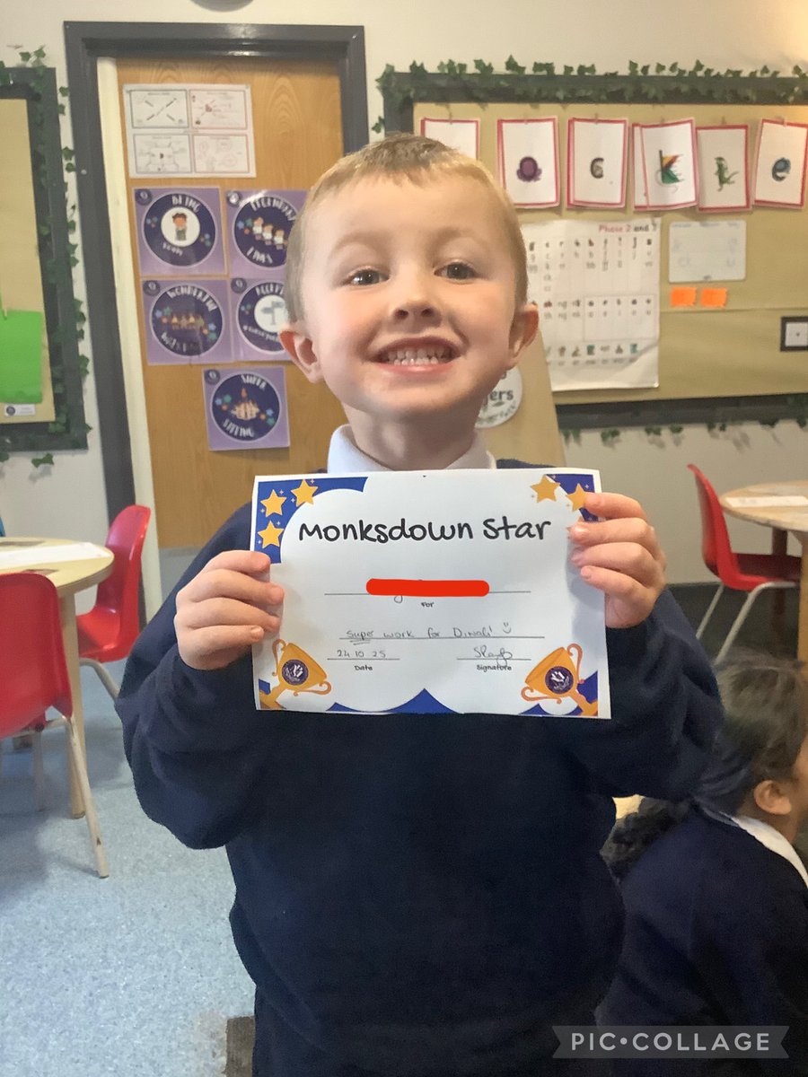 Receptionmonksd's tweet image. Well done to our ⭐ Star of the Week! #ClassR3 – we&apos;re so proud of you! 🌟