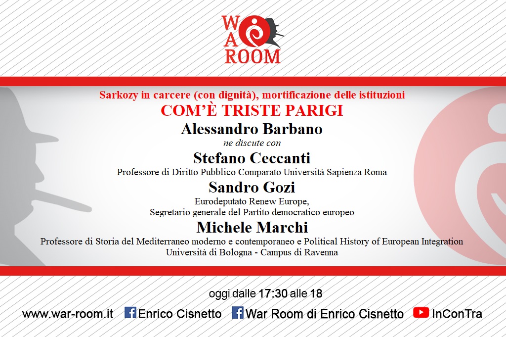 #Sarkozy in carcere (con dignità), mortificazione delle istituzioni COM’È TRISTE #PARIGI
<a href="/alebarbano/">Alessandro Barbano</a> con <a href="/StefanoCeccanti/">StefanoCeccanti</a>  Prof Diritto Pubblico Comparato, <a href="/sandrogozi/">Sandro Gozi</a> Eurodeputato Renew Europe, Segr. gen  EDP e Michele Marchi, Prof Storia  Mediterraneo moderno e contemporaneo