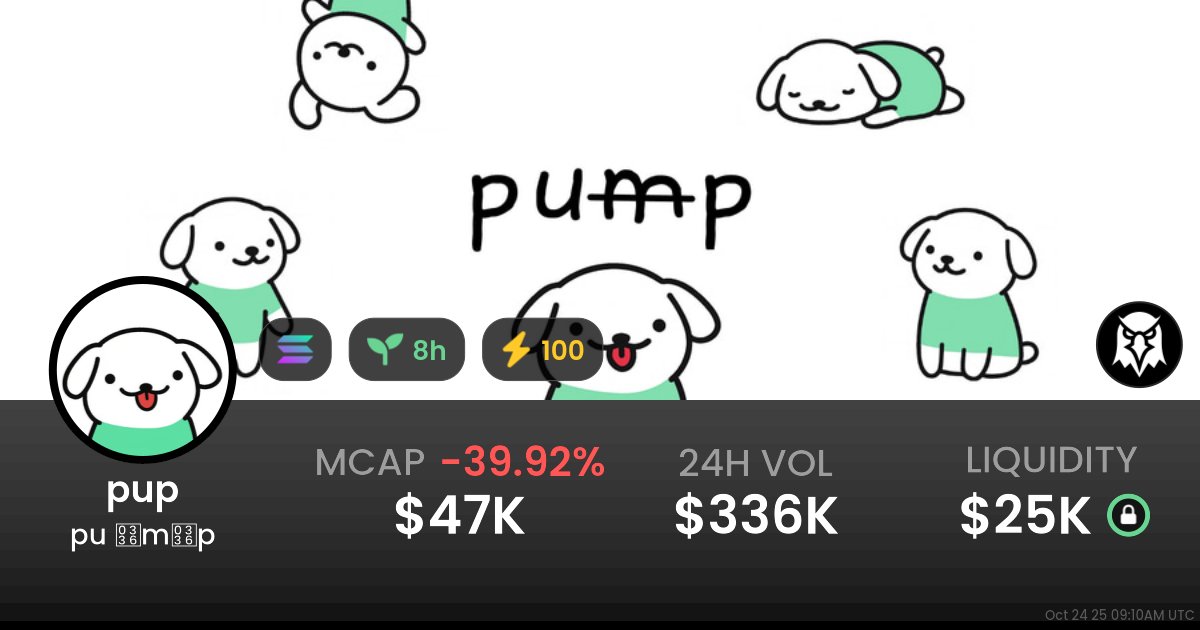 🐕 JINDOTREND NEW LISTING 🐕

🔗 solana

pu ̶m̶p - $pup

EkjkM5aYHqLK6m6pDskm7cWAbbTnJUwTDHkcQrc2pump

jindotrend.io/detail/EkjkM5a…

📈 LIQ: $25.5K | MC:$47.3K