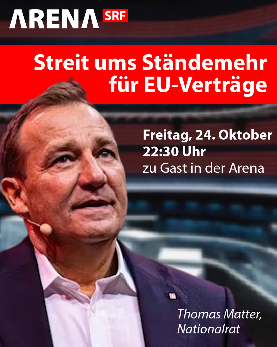 thomasmattersvp's tweet image. Heute Abend diskutieren wir in der SRF-«Arena» über die neuen EU-Verträge.

Es gibt nur eine Antwort zu diesem Unterwerfungsvertrag: Ein entschiedenes Nein von Parlament, Volk und Ständen!

📺 Heute Freitag, 22:30 Uhr auf SRF 1

#Arena #ThomasMatter #SVP #EUPaket #Politik