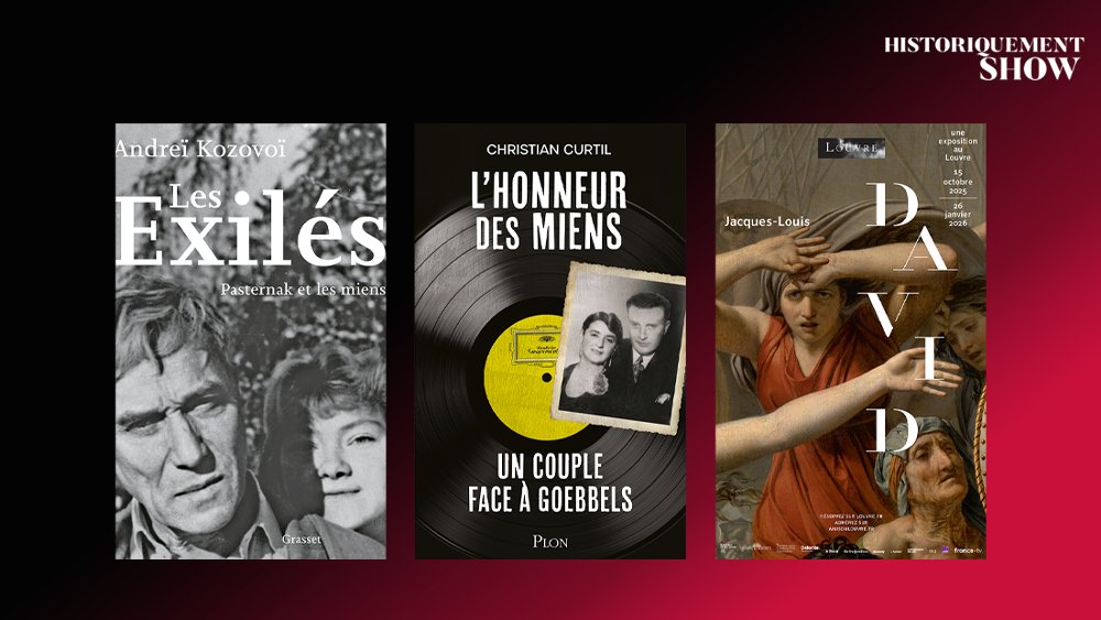 histoiretv's tweet image. 📢Samedi à 20h dans #historiquementshow, @jchribuisson reçoit @AKozovoi pour son livre &quot;Les exilés&quot; @EditionsGrasset &amp;amp; Christian Curtil pour son livre &quot;L’honneur des miens&quot; @EditionsPlon. Nicolas Chaudun chronique l’exposition &quot;Jacques-Louis David&quot; @MuseeLouvre jusqu&apos;au 26/01/26