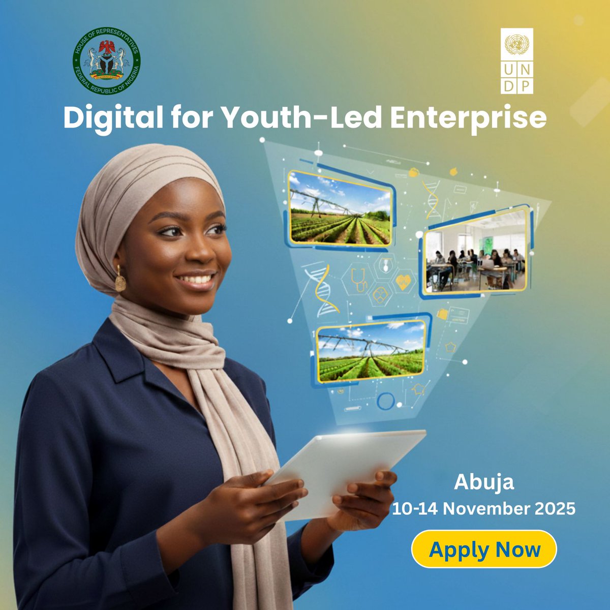 opportunitiesfy's tweet image. 🚀 Fully funded 5-day youth innovation sprint in Abuja (10–14 Nov 2025) for young Nigerians using digital solutions in Agriculture, Health or Education – apply by 26 Oct: wp.me/p23f03-h0B 

#DigitalInnovation #Tech4Good #Nigeria #UNDP