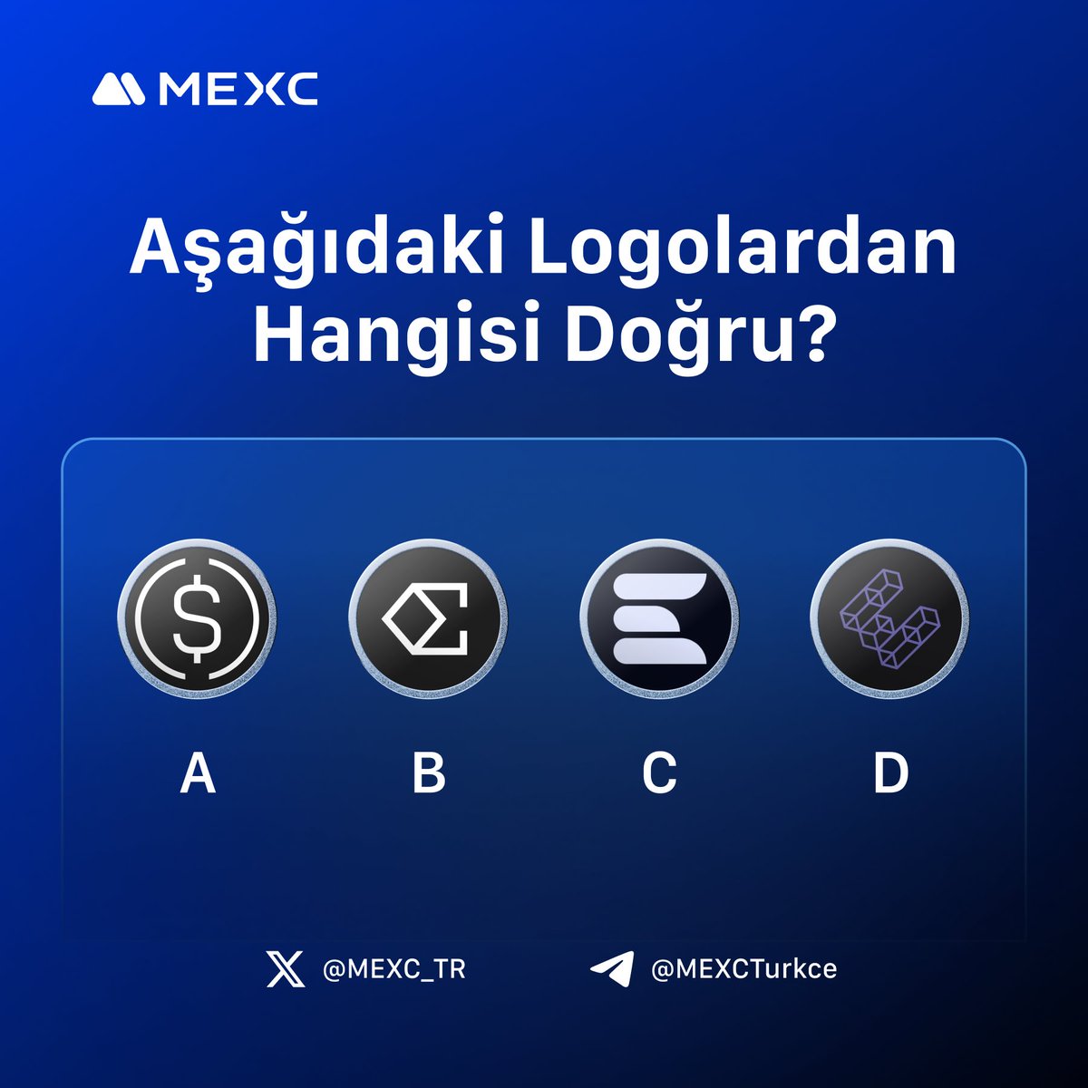 MEXC_TR (@mexc_tr) on Twitter photo 🎉Eğlenerek Kazanacağınız, $ENA Doğru Logoyu Bul Etkinliği ile Karşınızdayız! 
🤑 Dikkatli Bakışlarınız Sayesinde Tam 100 $USDT'den Bonus Payınızı Kazanmaya Hazır mısınız?
📝Doğru cevabı #MEXC etiketi ile yorumlara yazarak 100 $USDT'den payını kazanacak 10 kişiden biri 🎉Eğlenerek Kazanacağınız, $ENA Doğru Logoyu Bul Etkinliği ile Karşınızdayız! 
🤑 Dikkatli Bakışlarınız Sayesinde Tam 100 $USDT'den Bonus Payınızı Kazanmaya Hazır mısınız?
📝Doğru cevabı #MEXC etiketi ile yorumlara yazarak 100 $USDT'den payını kazanacak 10 kişiden biri