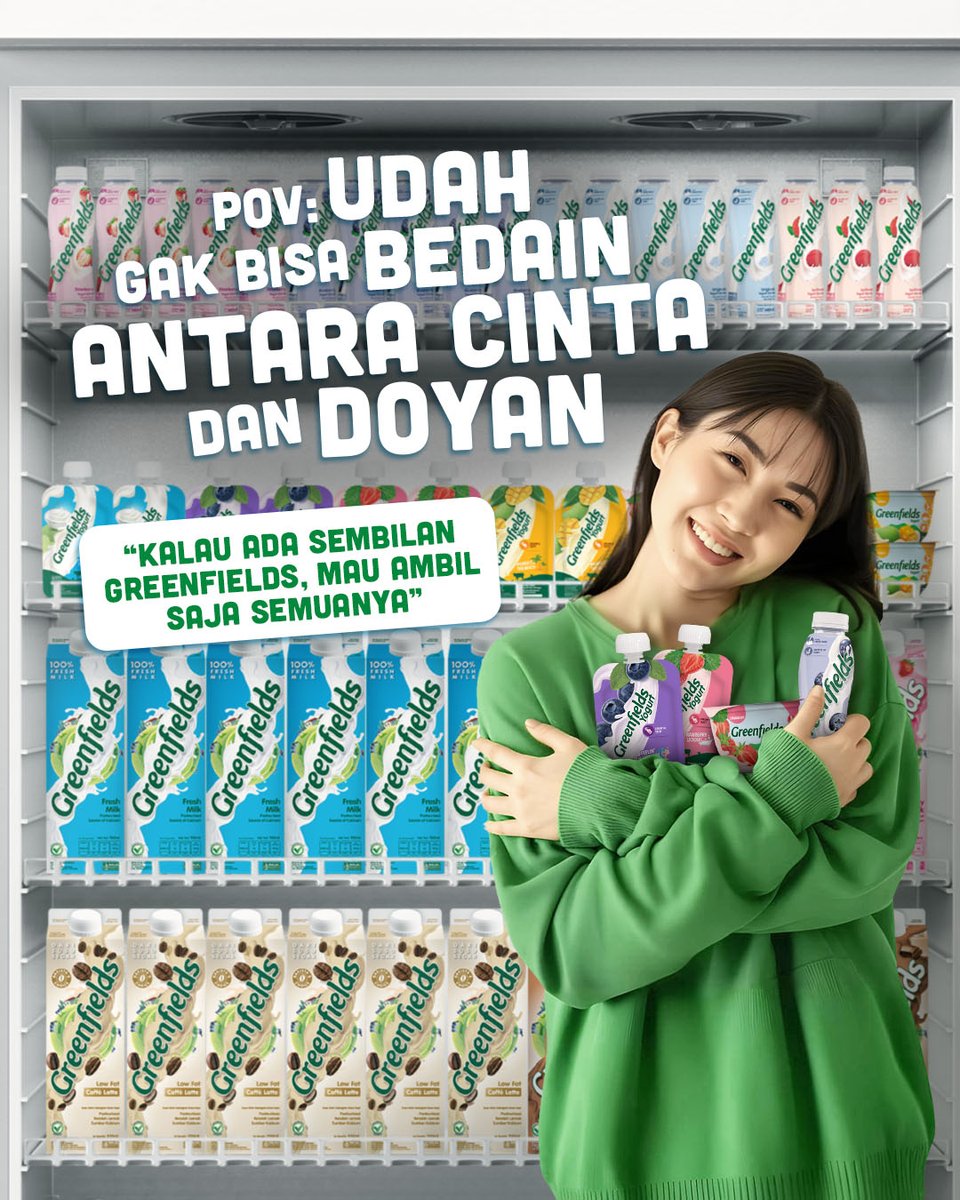 Siapa yang otomatis nyanyi pas baca ini? 👆

Berarti kita satu hati, Greenfields Yogurt emang bikin jatuh cinta! 💚
Yuk, komen kalau kamu setuju! 👇
#Greenfields #GreenfieldsIndonesia #GreenfieldsYogurt #JujurlyPureJujurlySehat