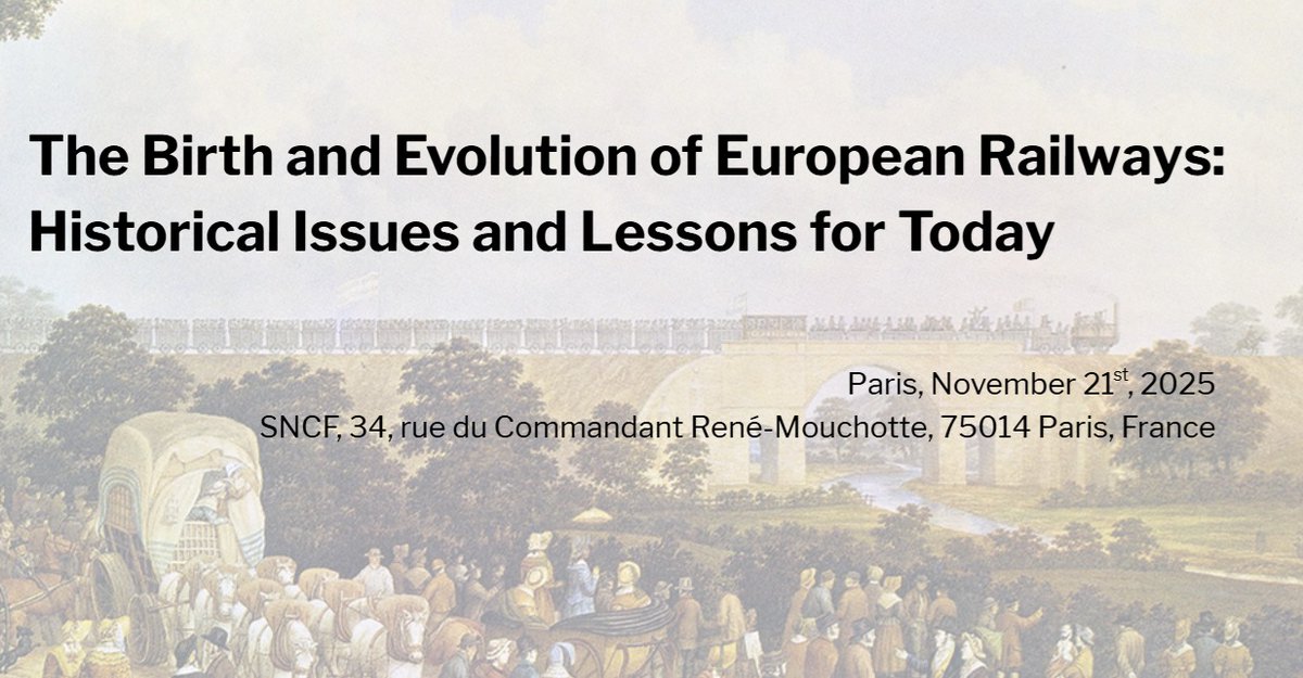 La IRHA celebrará  París,  21  noviembre, bicentenario  ferrocarril Stockton-Darlington, 10ª Conferencia Internacional:  «The Birth and Evolution of European Railways: Historical Issues and Lessons for Today».
asihf.org/10a-conferenci…
<a href="/ffe_es/">Fundación de los Ferrocarriles Españoles</a>
<a href="/transportesgob/">Ministerio Transportes y Movilidad Sostenible</a>
<a href="/Renfe/">Renfe</a>
<a href="/Adif_es/">Adif</a>